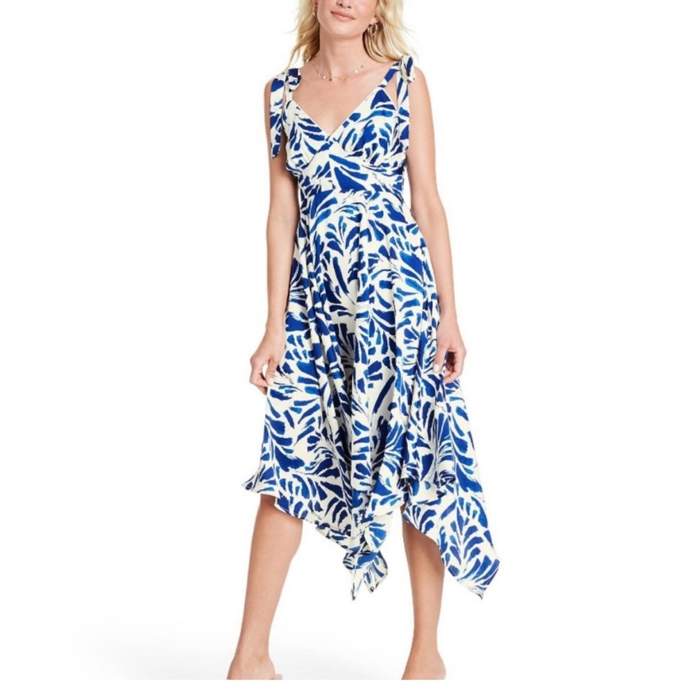 Alexis x Target Blue Asymmetrical Hem Dress small